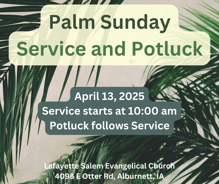 Palm Sunday Service & Potluck