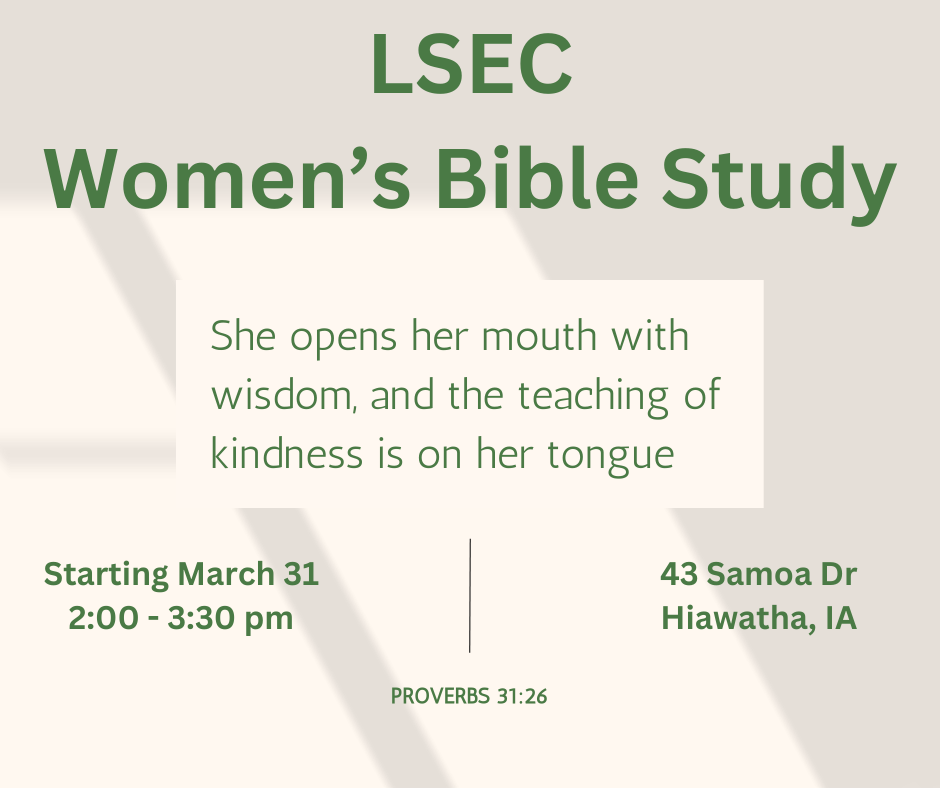 Women's Bible Study starting March 31